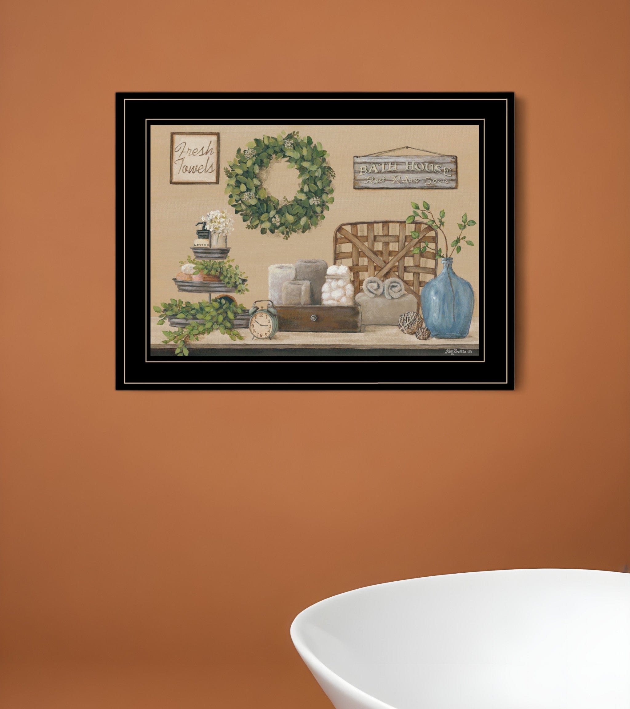 Farmhouse Bath I 3 Black Framed Print Bathroom Wall Art - Homeroots