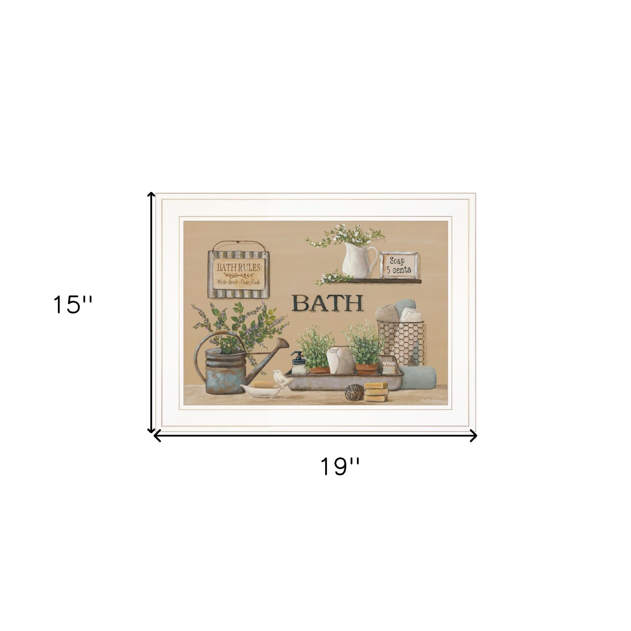 Farmhouse Bath White Framed Print Bathroom Wall Art - Homeroots