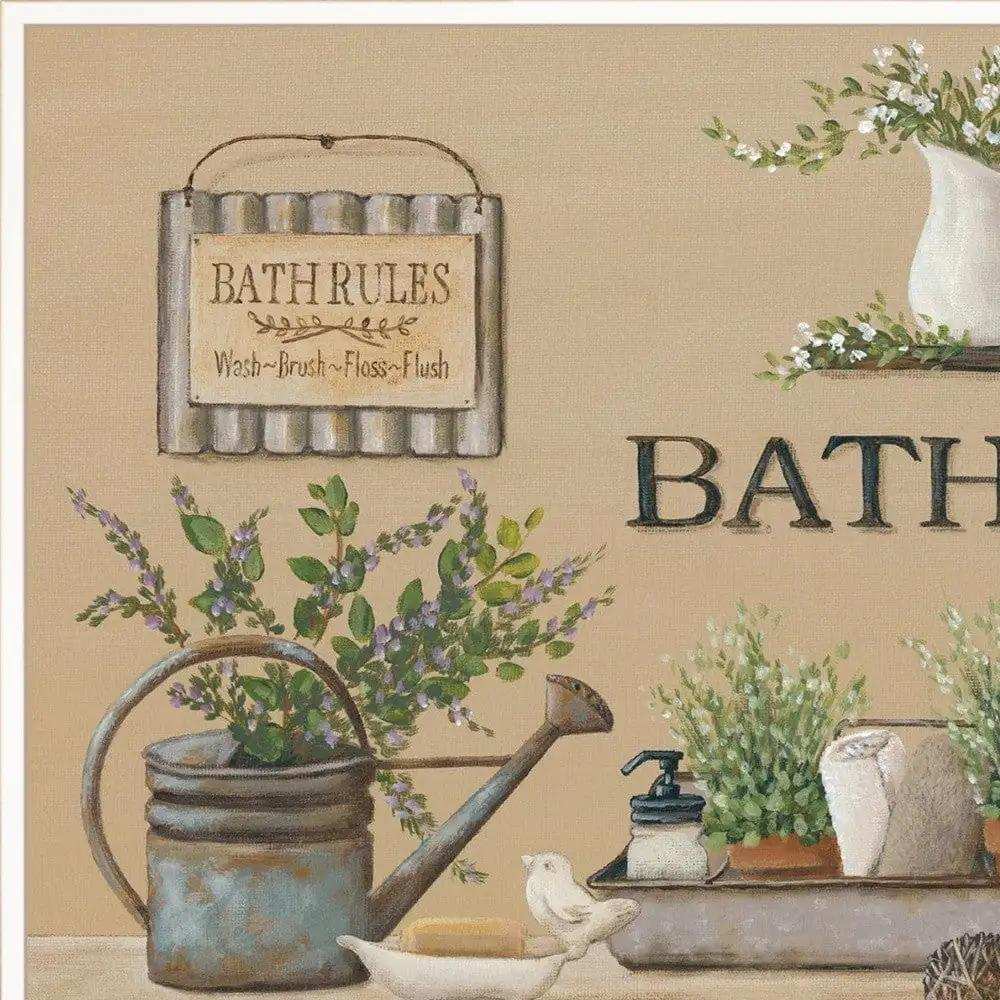 Farmhouse Bath White Framed Print Bathroom Wall Art - Homeroots - Flyclothing LLC