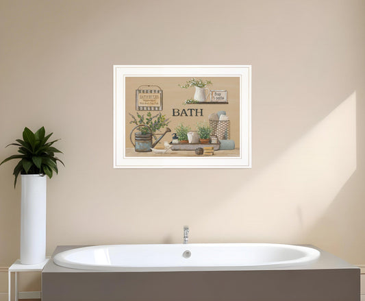 Farmhouse Bath White Framed Print Bathroom Wall Art - Homeroots