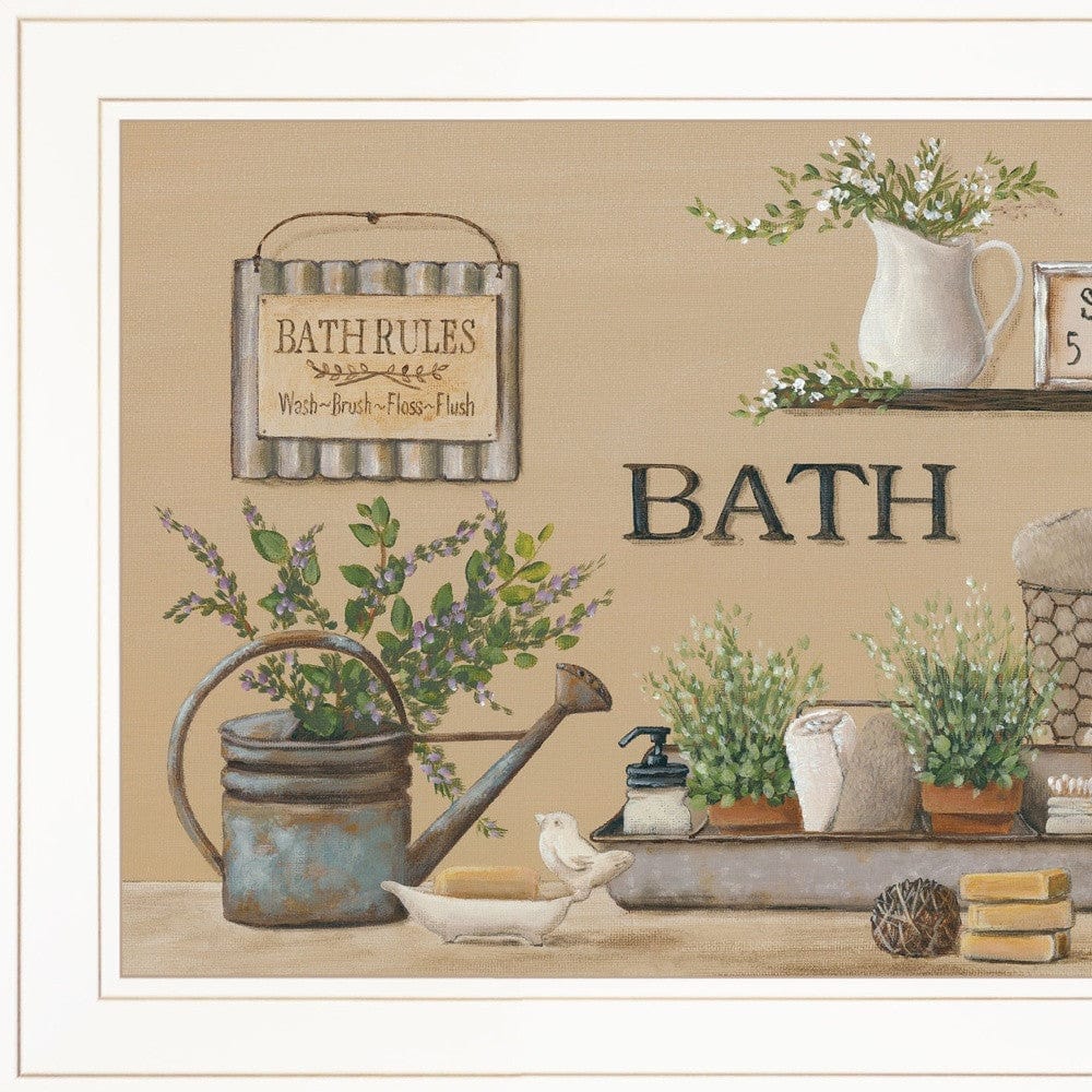 Farmhouse Bath White Framed Print Bathroom Wall Art - Homeroots