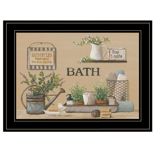 Farmhouse Bath Black Framed Print Bathroom Wall Art - Homeroots
