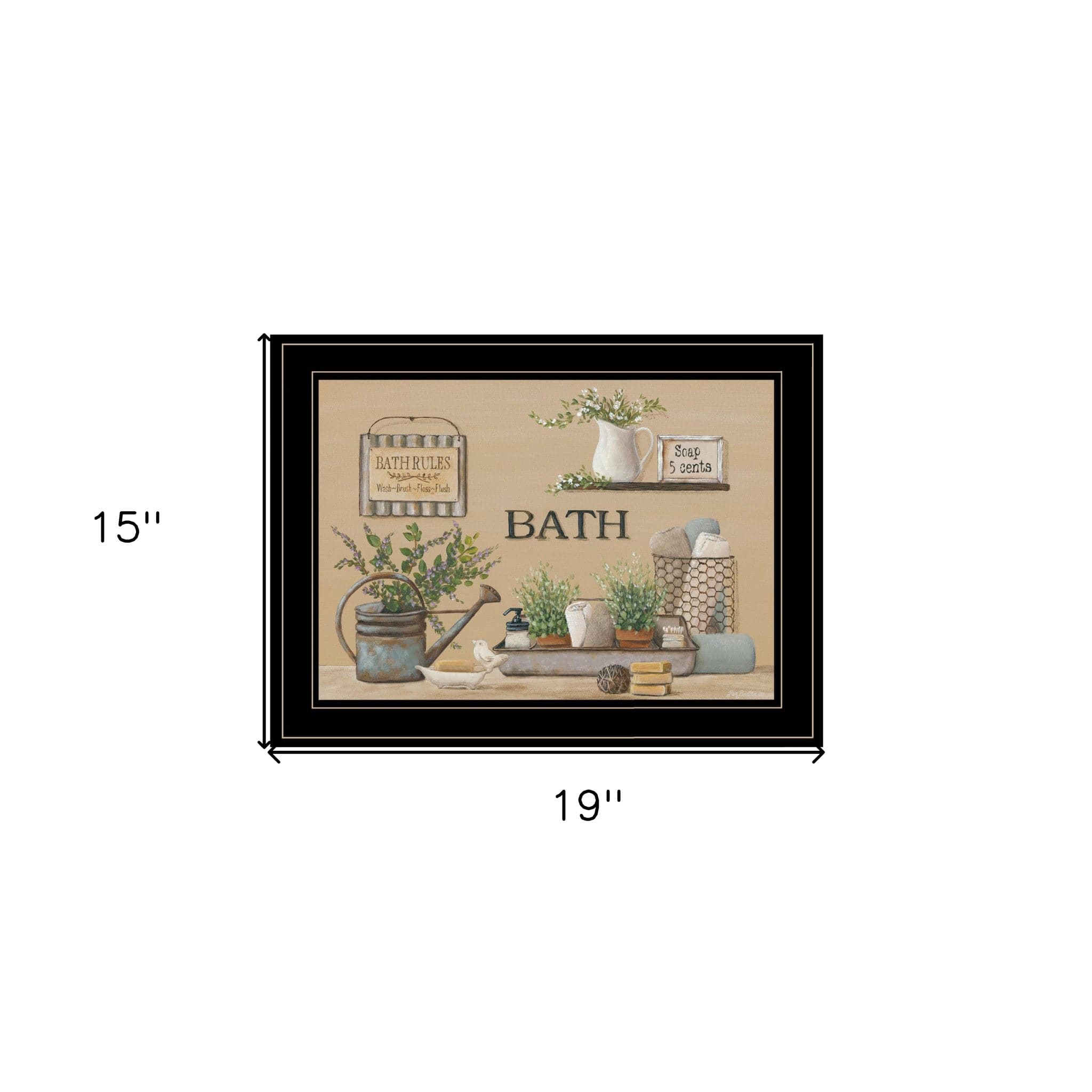 Farmhouse Bath Black Framed Print Bathroom Wall Art - Homeroots