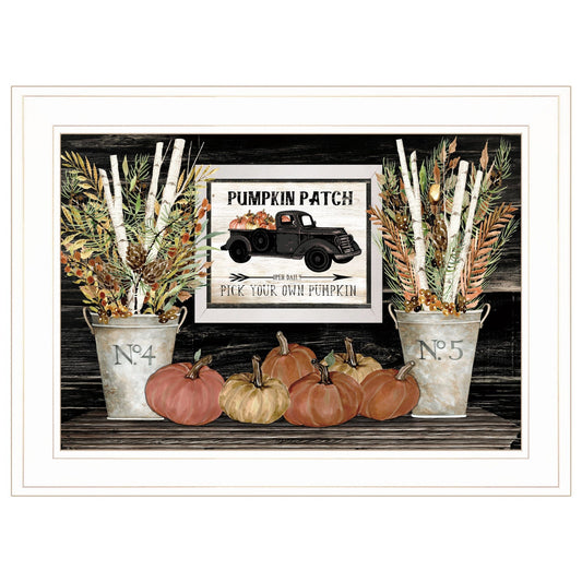 Pumpkin Patch Still Life 2 White Framed Print Wall Art - Homeroots