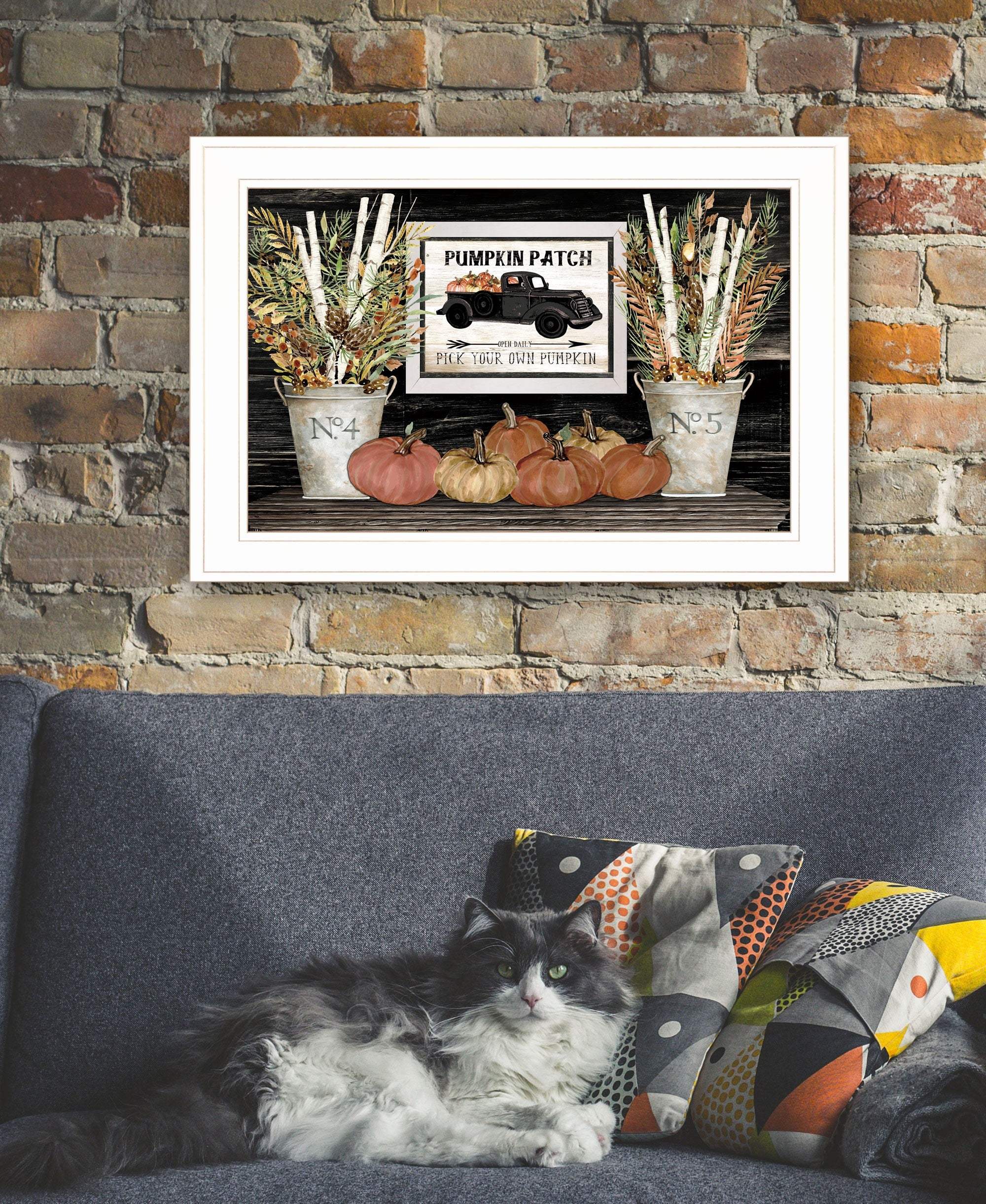 Pumpkin Patch Still Life 2 White Framed Print Wall Art - Homeroots - Flyclothing LLC