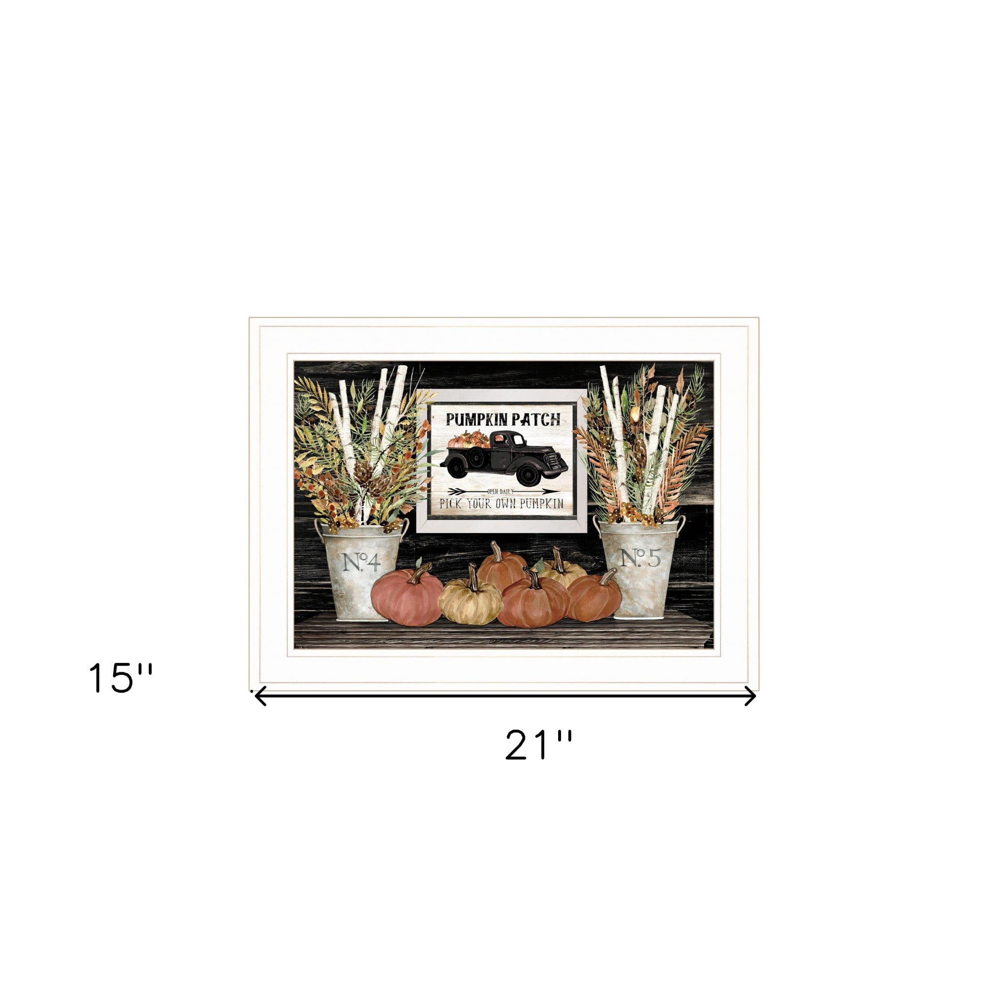 Pumpkin Patch Still Life 2 White Framed Print Wall Art - Homeroots