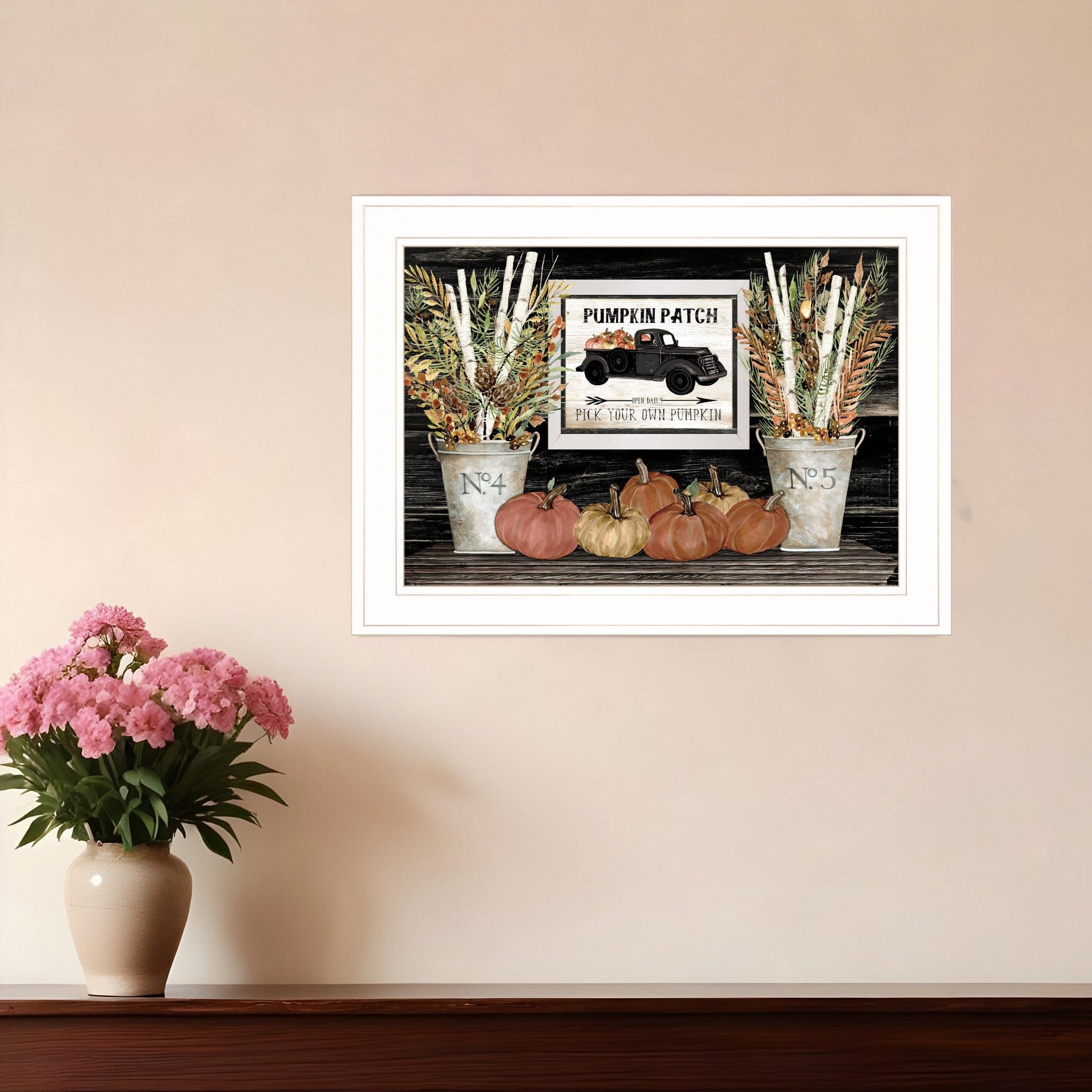 Pumpkin Patch Still Life 2 White Framed Print Wall Art - Homeroots