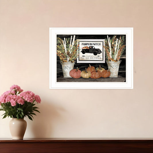 Pumpkin Patch Still Life 2 White Framed Print Wall Art - Homeroots