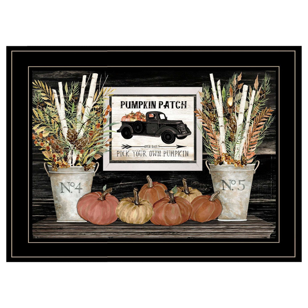 Pumpkin Patch Still Life 3 Black Framed Print Wall Art - Homeroots - Flyclothing LLC