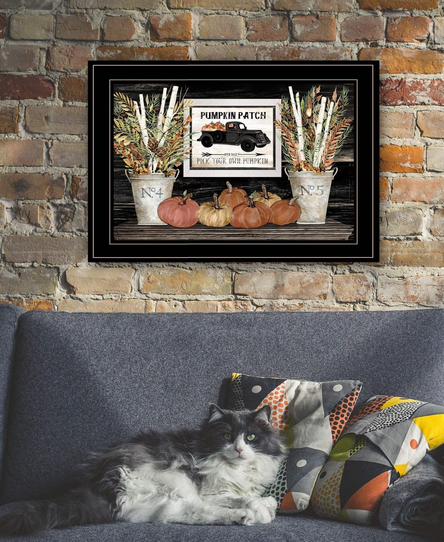 Pumpkin Patch Still Life 3 Black Framed Print Wall Art - Homeroots - Flyclothing LLC