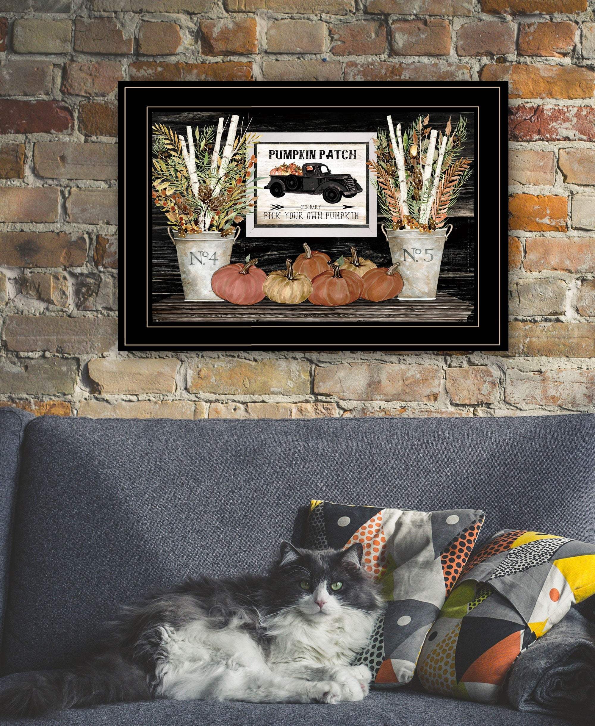 Pumpkin Patch Still Life 3 Black Framed Print Wall Art - Homeroots - Flyclothing LLC