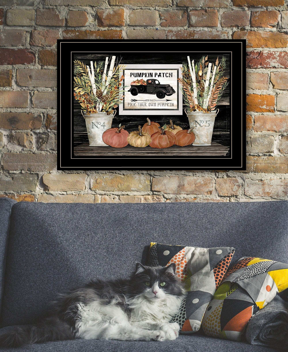 Pumpkin Patch Still Life 3 Black Framed Print Wall Art - Homeroots - Flyclothing LLC