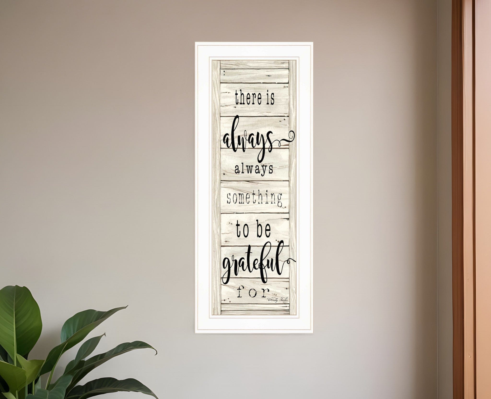Be Grateful Collection 1 White Framed Print Wall Art - Homeroots
