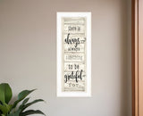 Be Grateful Collection 1 White Framed Print Wall Art - Homeroots