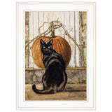 Black Cat 1 White Framed Print Wall Art - Homeroots