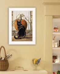 Black Cat 1 White Framed Print Wall Art - Homeroots