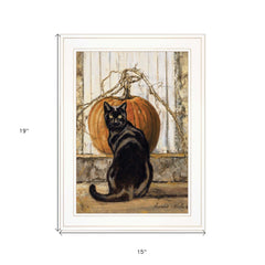 Black Cat 1 White Framed Print Wall Art - Homeroots