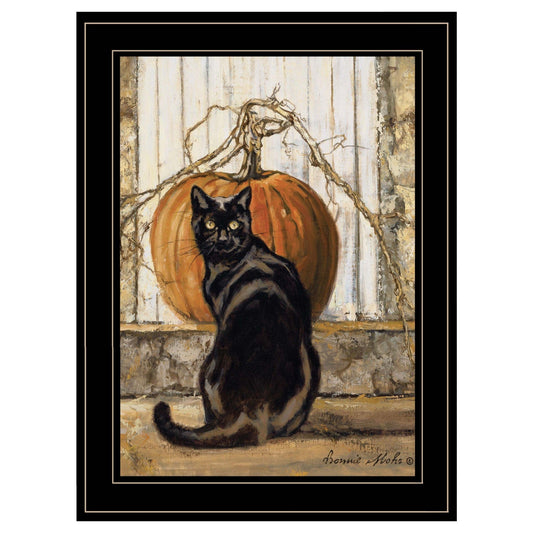 Black Cat 2 Black Framed Print Wall Art - Homeroots