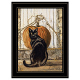 Black Cat 2 Black Framed Print Wall Art - Homeroots