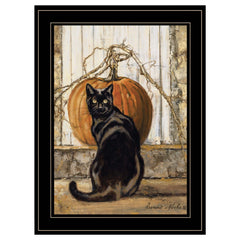 Black Cat 2 Black Framed Print Wall Art - Homeroots