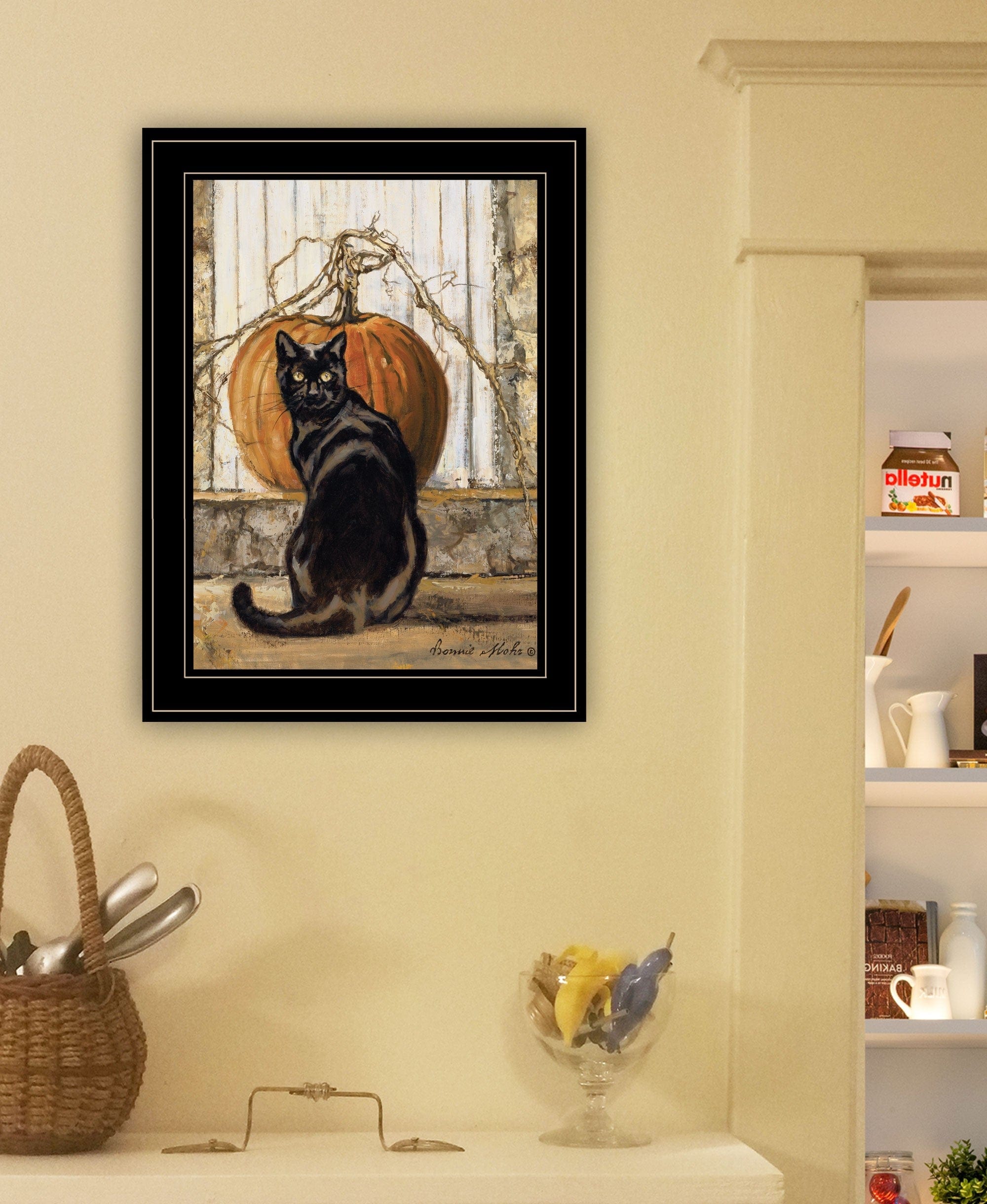 Black Cat 2 Black Framed Print Wall Art - Homeroots