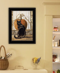 Black Cat 2 Black Framed Print Wall Art - Homeroots