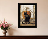 Black Cat 2 Black Framed Print Wall Art - Homeroots