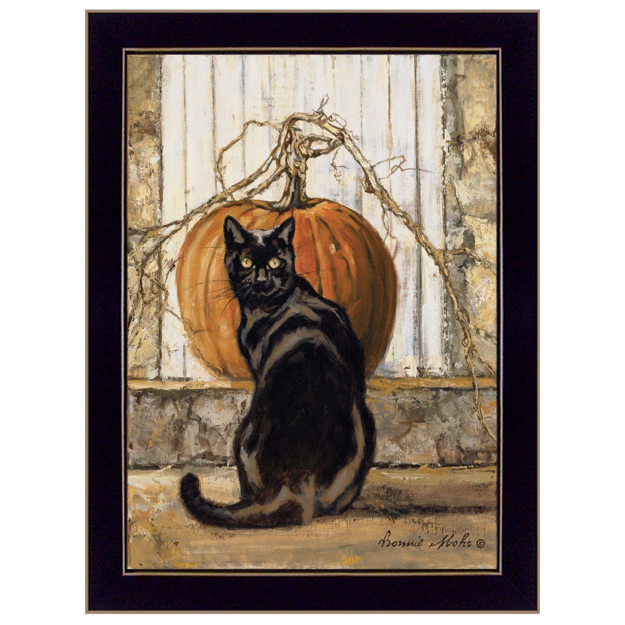 Black Cat 3 Black Framed Print Wall Art - Homeroots