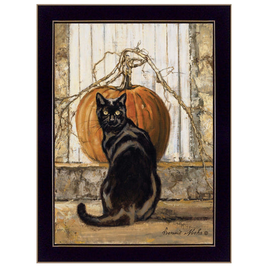 Black Cat 3 Black Framed Print Wall Art - Homeroots