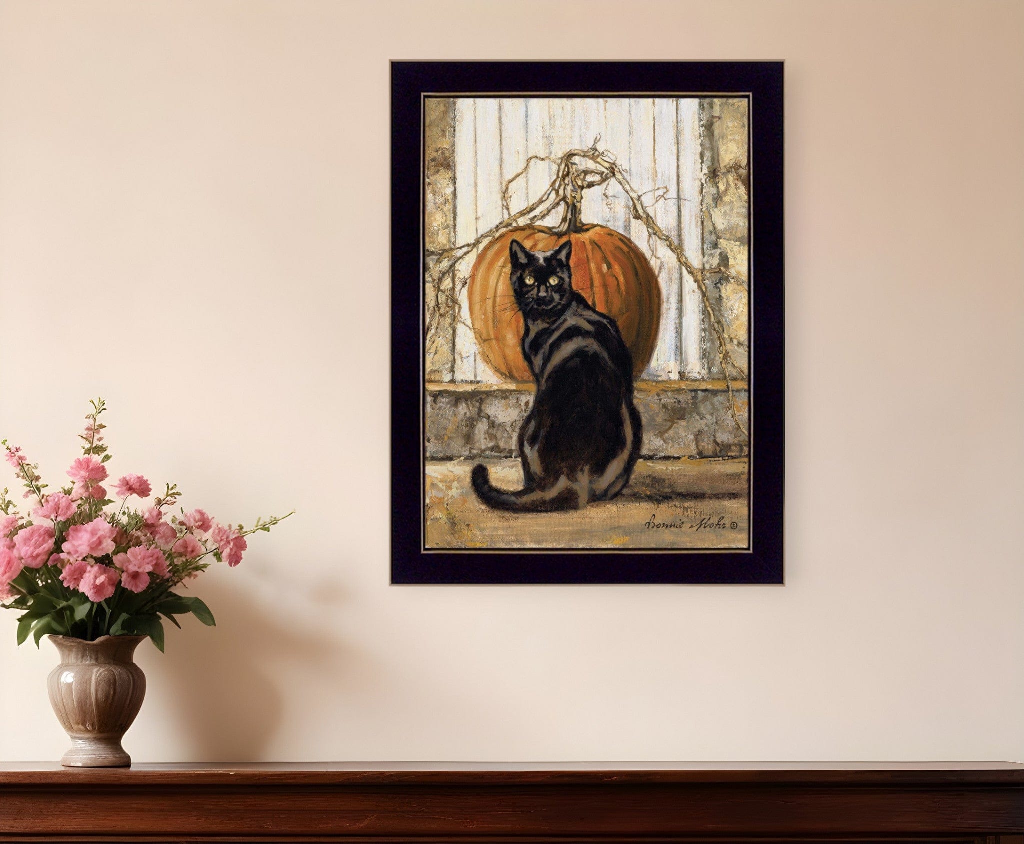 Black Cat 3 Black Framed Print Wall Art - Homeroots