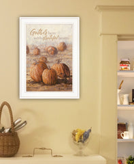 Gather Here with Grateful Hearts 1 White Framed Print Wall Art - Homeroots