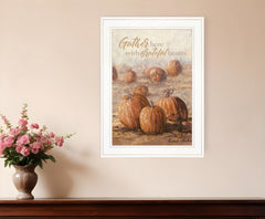 Gather Here with Grateful Hearts 1 White Framed Print Wall Art - Homeroots