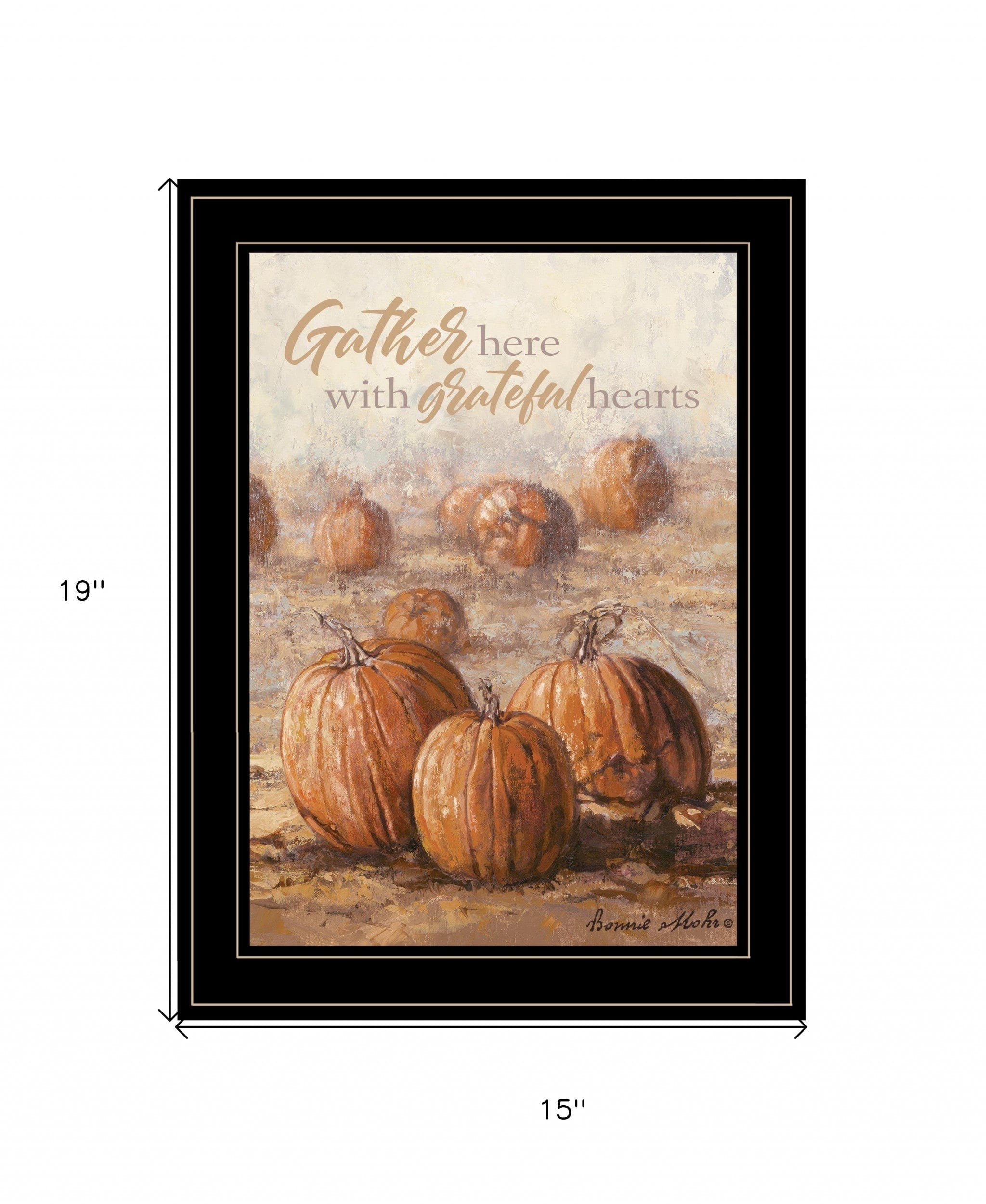 Gather Here with Grateful Hearts 2 Black Framed Print Wall Art - Homeroots