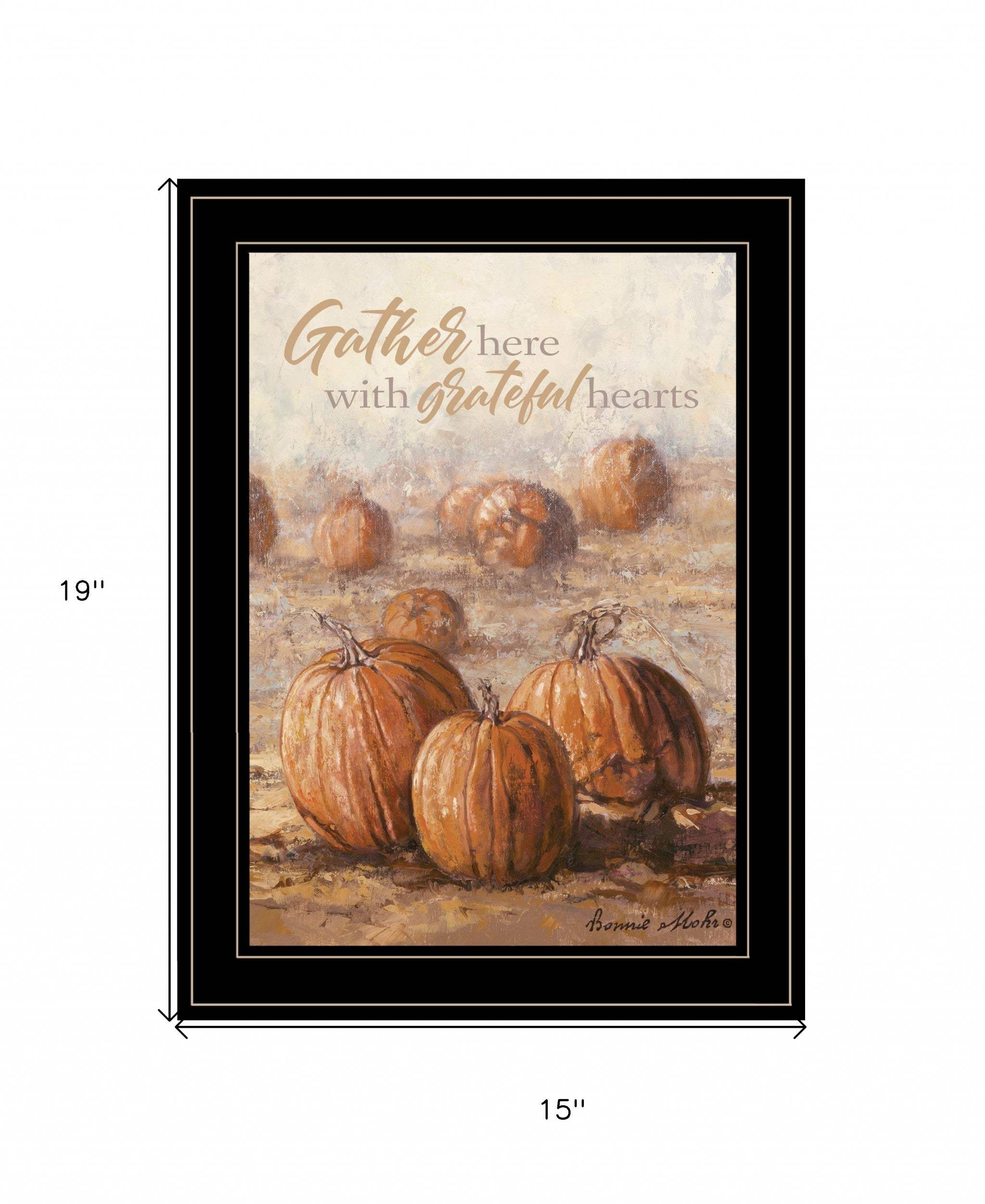 Gather Here with Grateful Hearts 2 Black Framed Print Wall Art - Homeroots - Flyclothing LLC