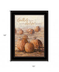 Gather Here with Grateful Hearts 2 Black Framed Print Wall Art - Homeroots
