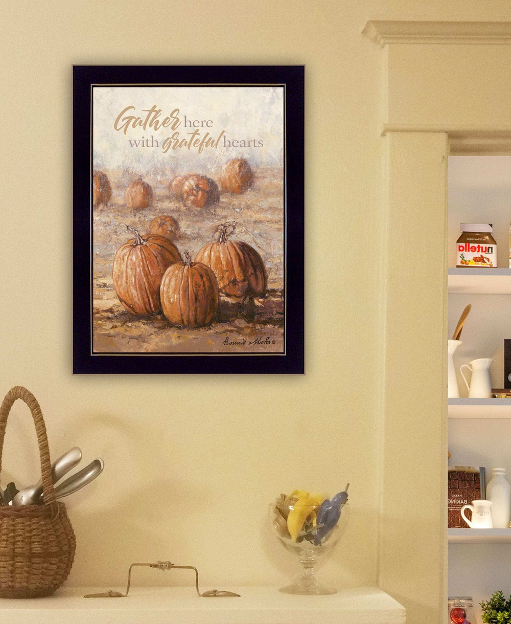 Gather Here With Grateful Hearts 3 Black Framed Print Wall Art - Homeroots - Flyclothing LLC