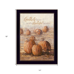 Gather Here With Grateful Hearts 3 Black Framed Print Wall Art - Homeroots