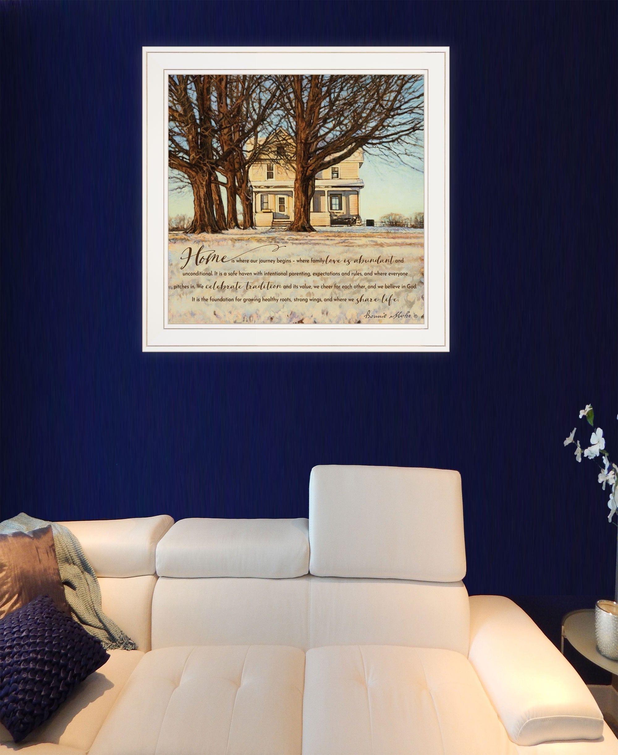 Home 1 White Framed Print Wall Art - Homeroots