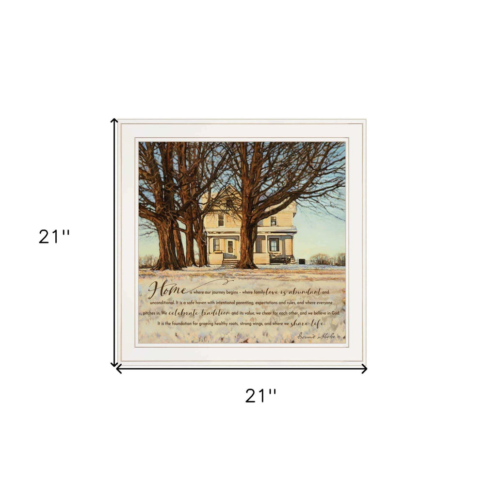 Home 1 White Framed Print Wall Art - Homeroots - Flyclothing LLC
