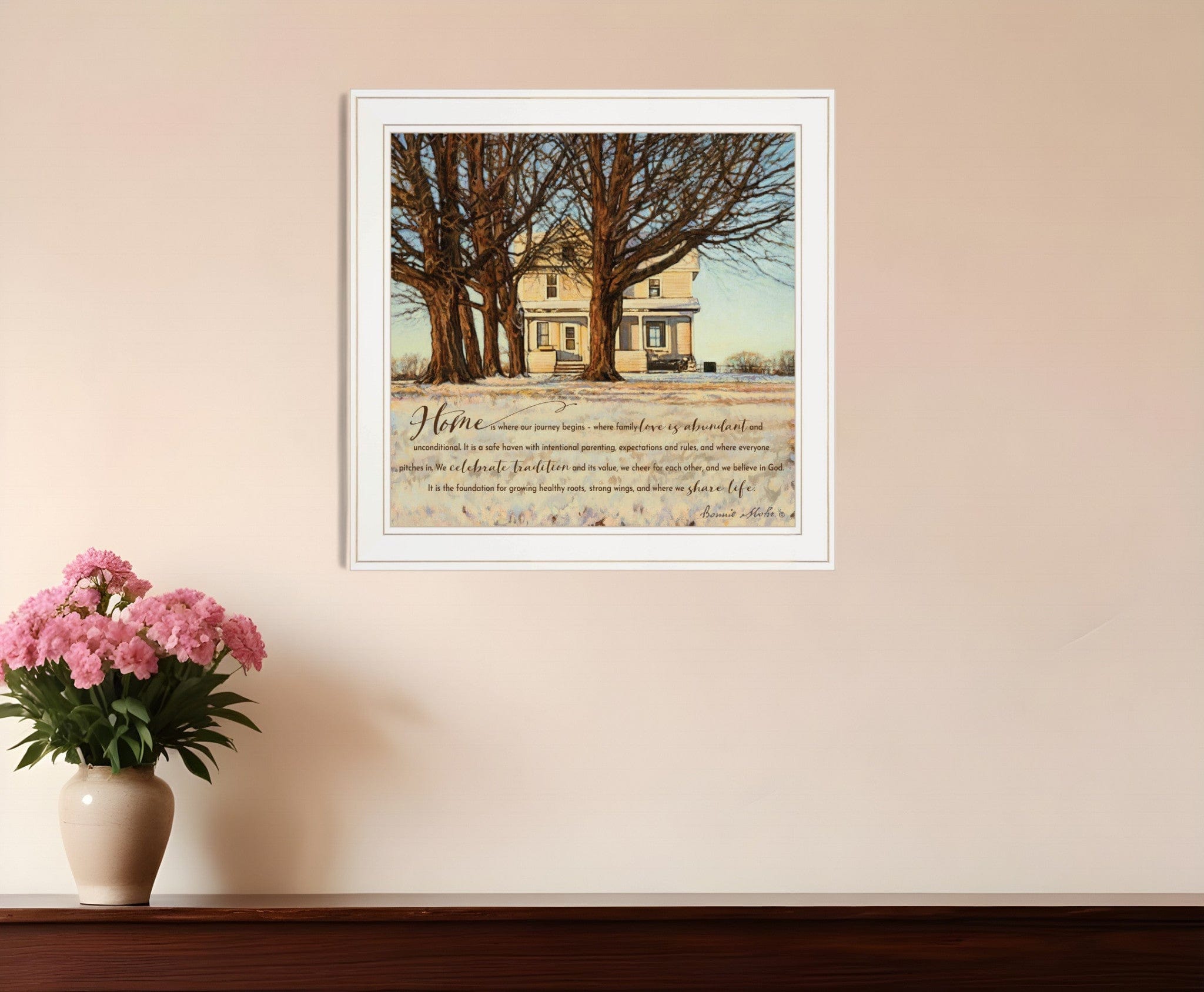 Home 1 White Framed Print Wall Art - Homeroots