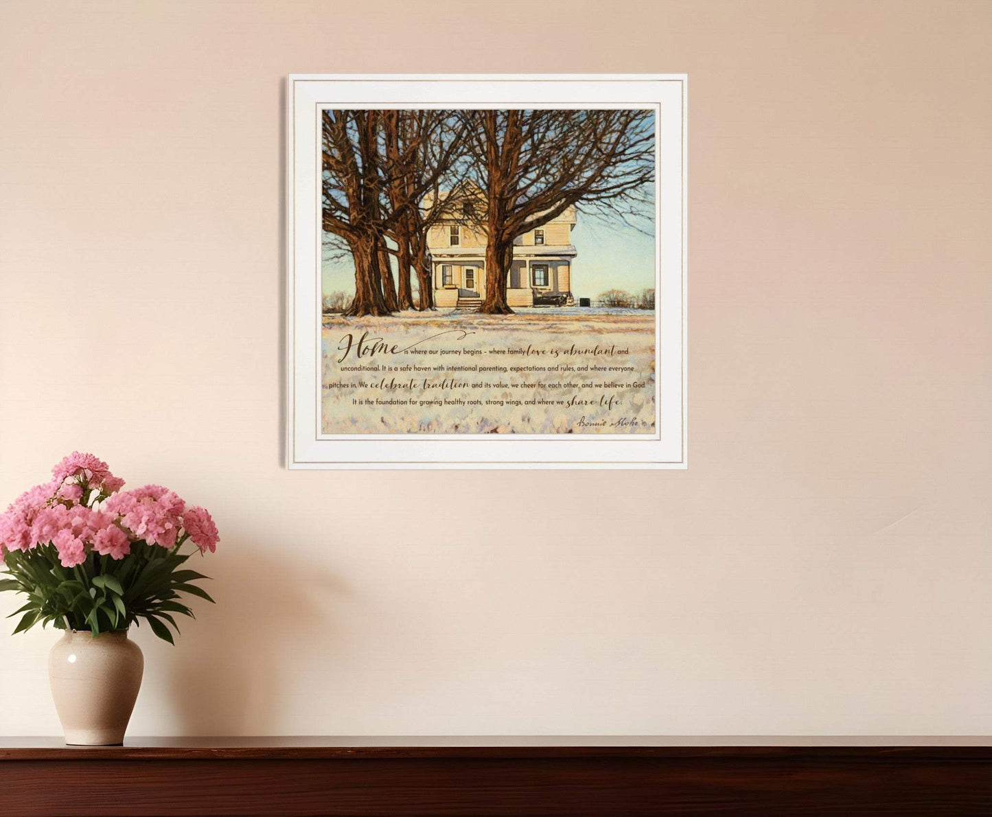Home 1 White Framed Print Wall Art - Homeroots - Flyclothing LLC