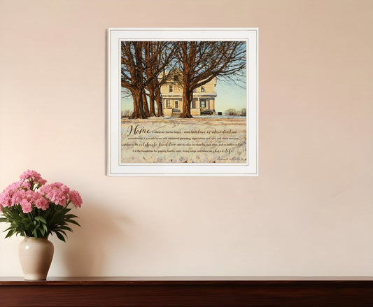 Home 1 White Framed Print Wall Art - Homeroots