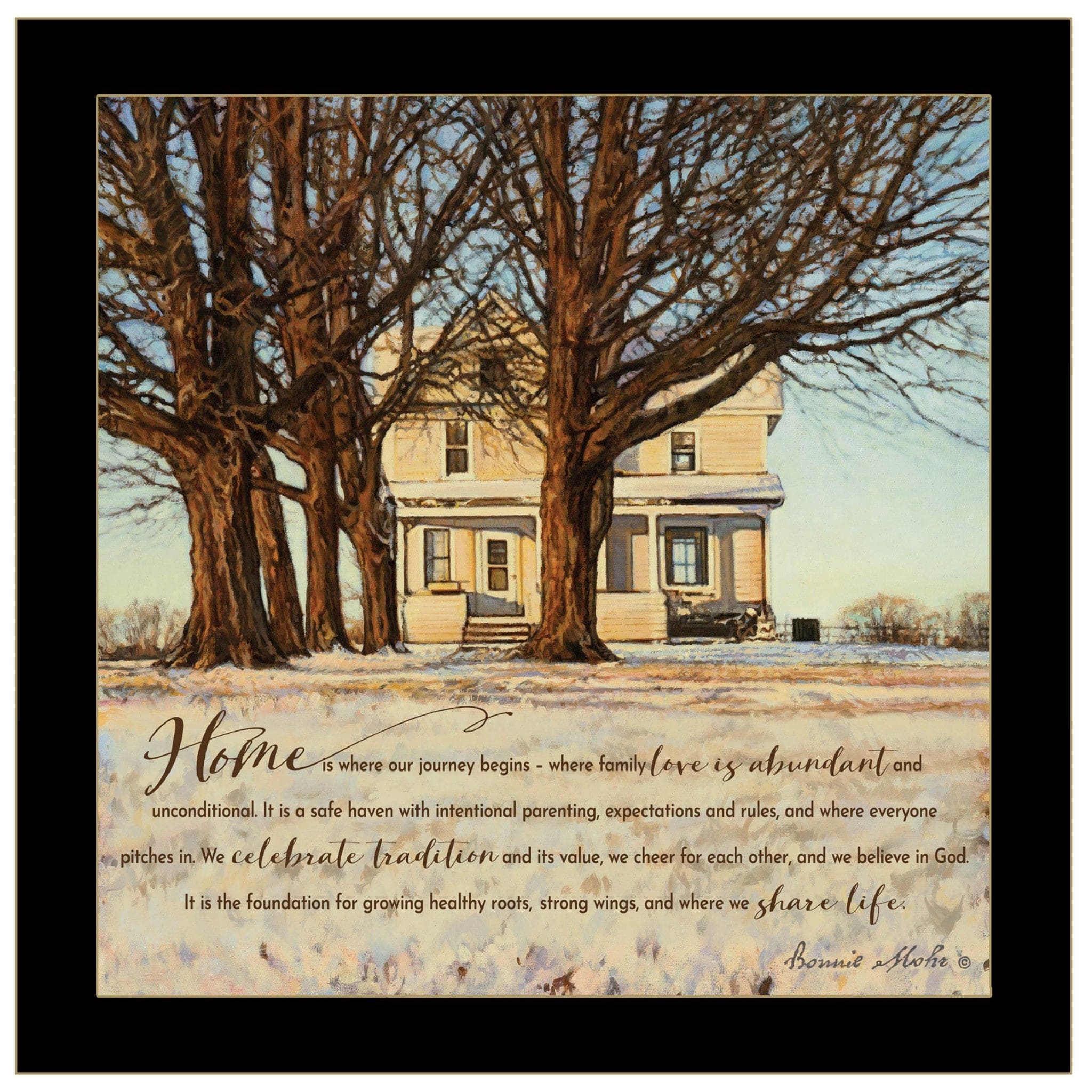 Home 3 Black Framed Print Wall Art - Homeroots
