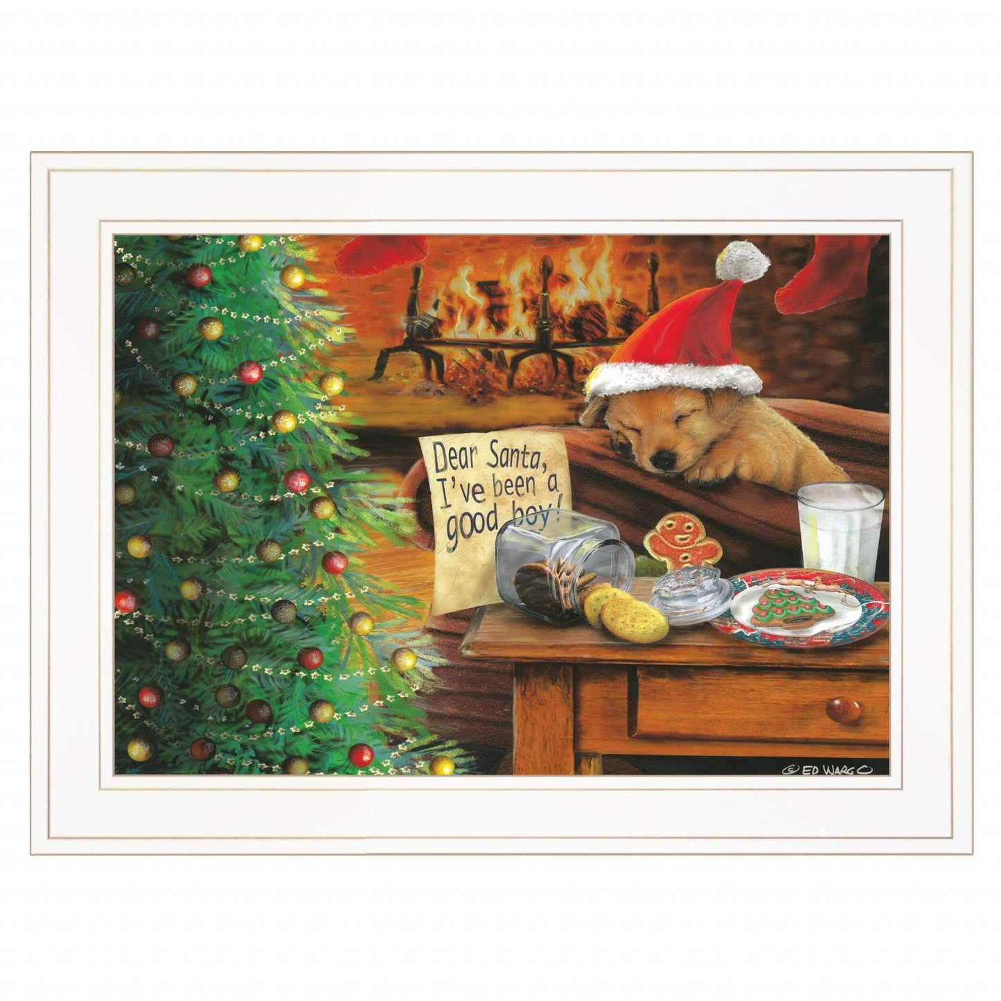 Ive Been A Good Boy 2 White Framed Print Wall Art - Homeroots - Flyclothing LLC