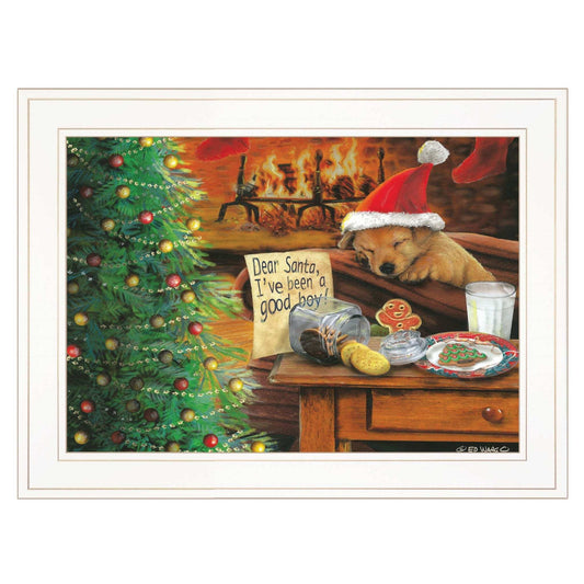 Ive Been A Good Boy 2 White Framed Print Wall Art - Homeroots - Flyclothing LLC