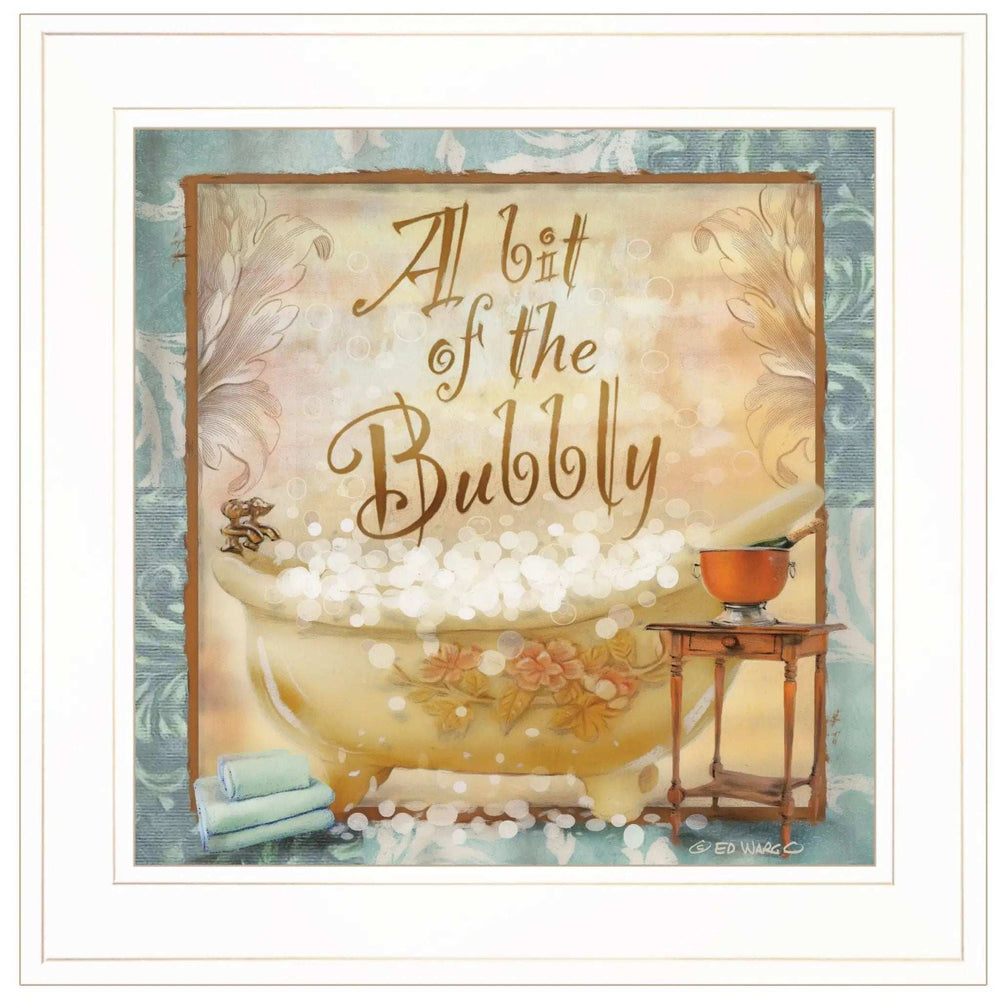 A Bit of Bubbly 1 White Framed Print Bathroom Wall Art - Homeroots - Flyclothing LLC
