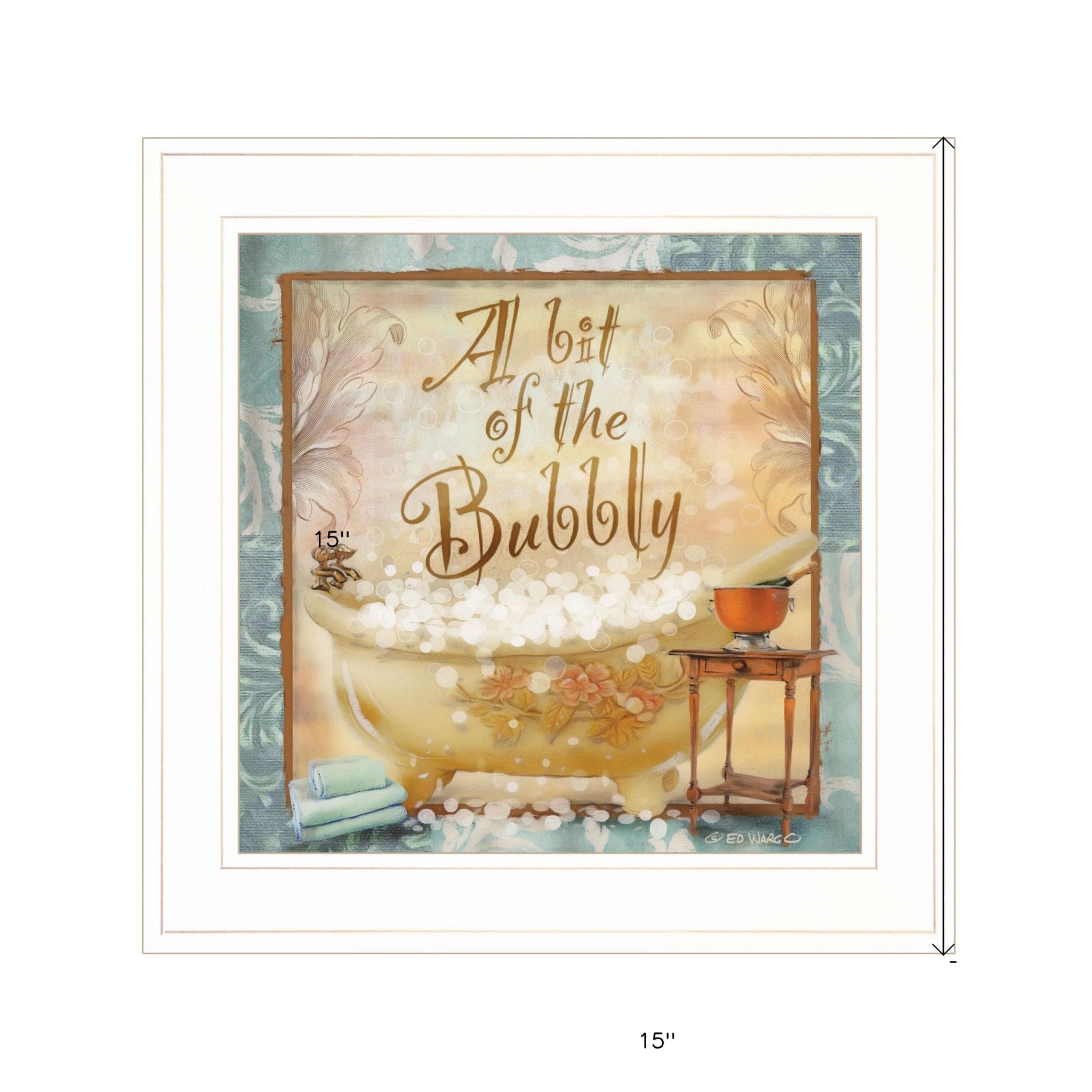 A Bit of Bubbly 1 White Framed Print Bathroom Wall Art - Homeroots