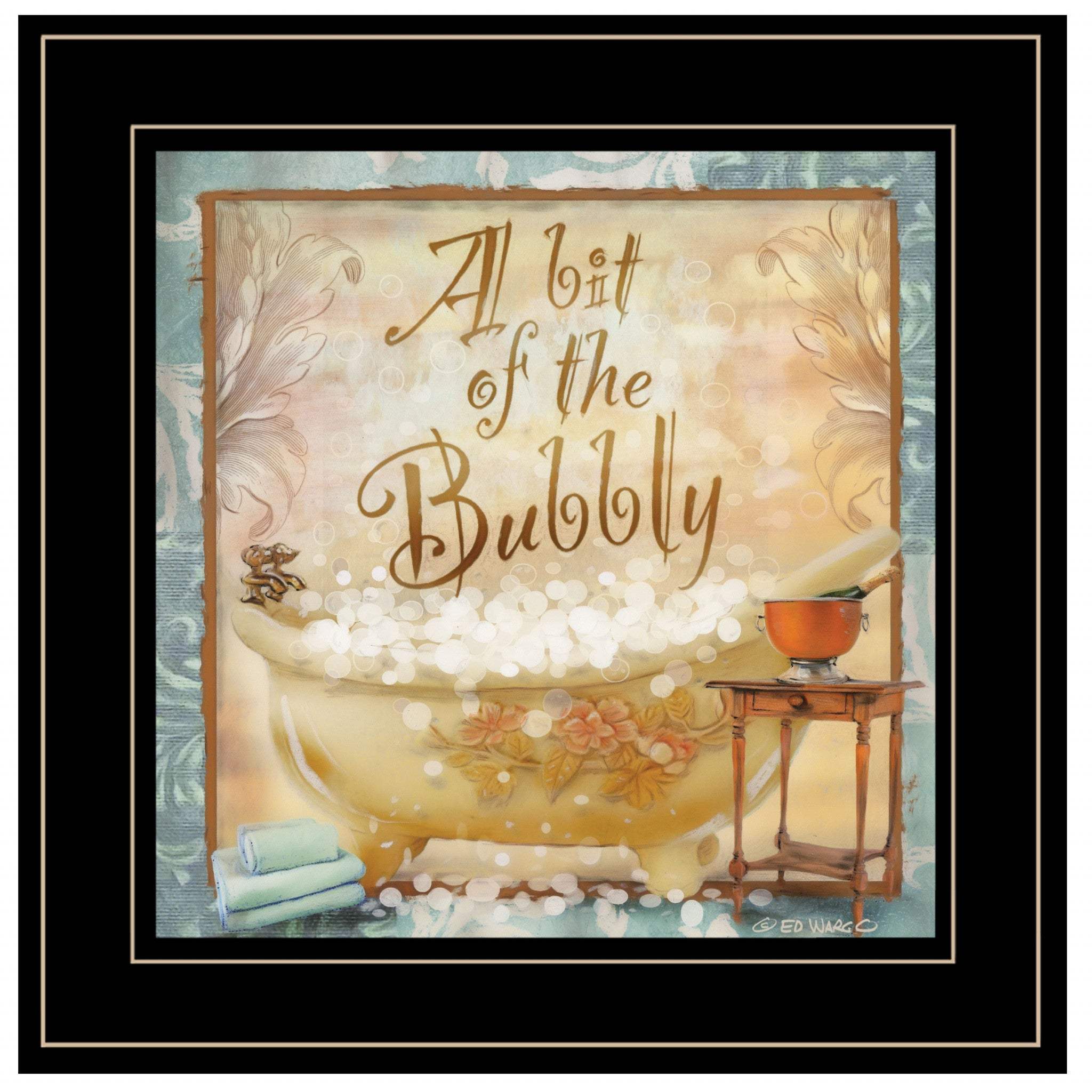A Bit of Bubbly 2 Black Framed Print Bathroom Wall Art - Homeroots - Flyclothing LLC