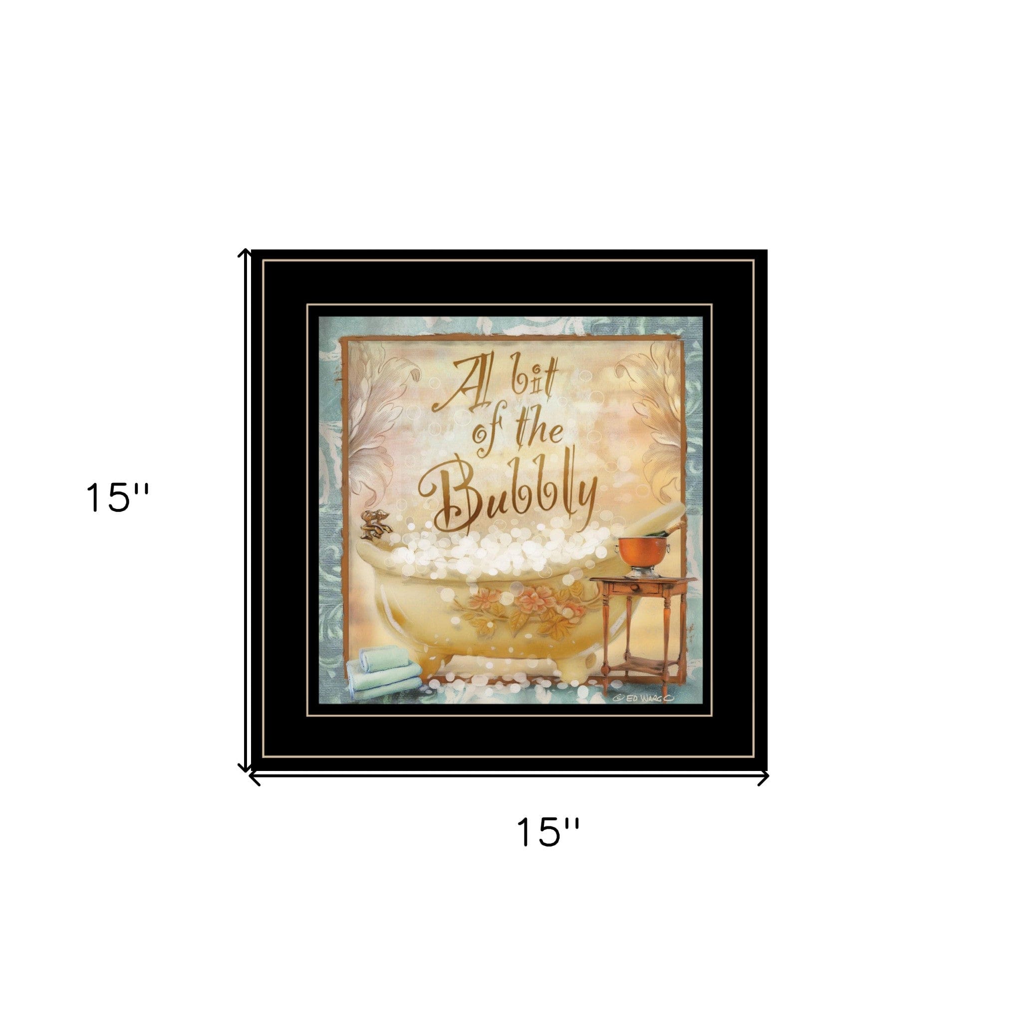 A Bit of Bubbly 2 Black Framed Print Bathroom Wall Art - Homeroots