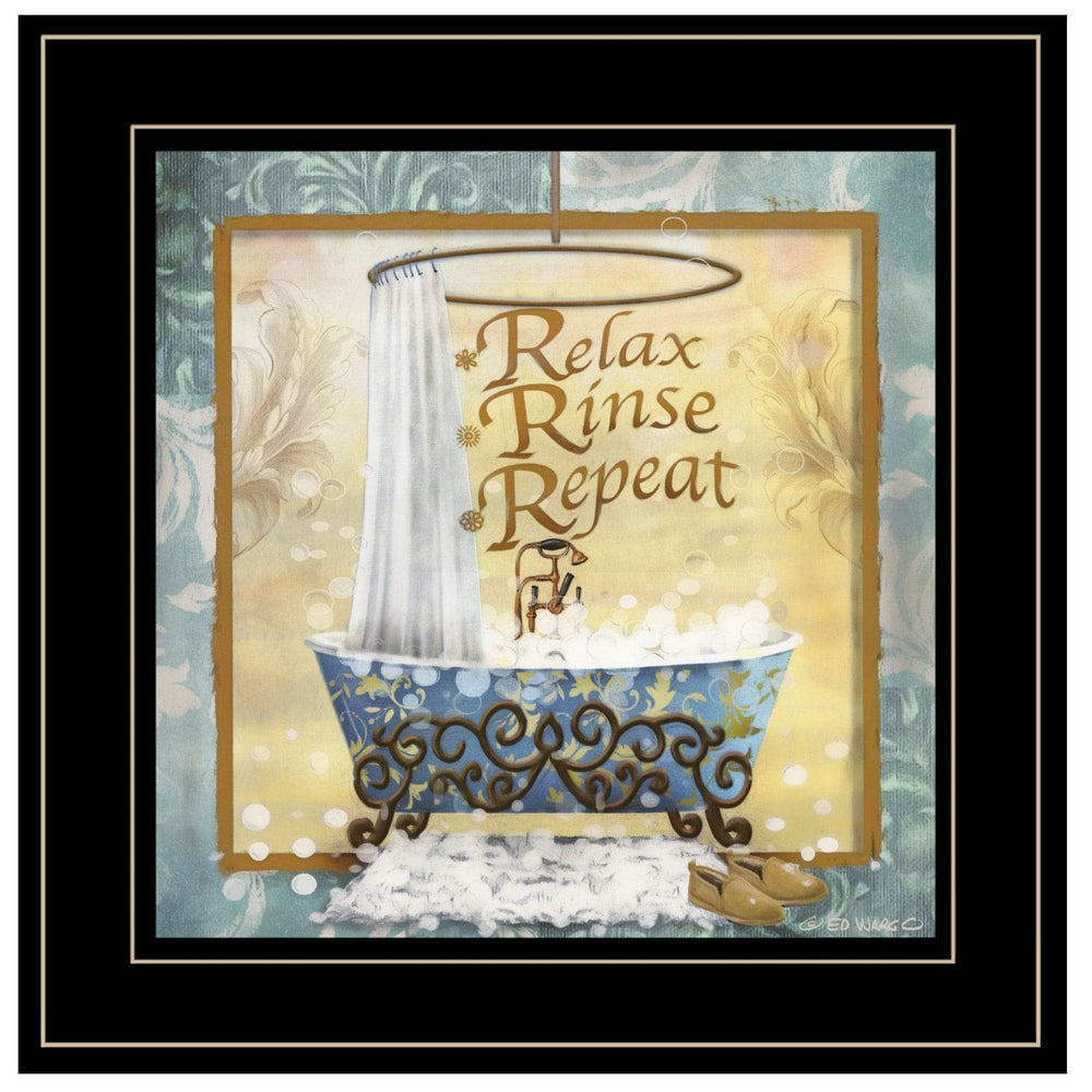 Relax Rinse Repeat 2 Black Framed Print Bathroom Wall Art - Homeroots - Flyclothing LLC